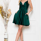 Cowl Neck Open V-Back Babydoll Satin Short Cocktail & Homecoming Dress ACBZ013S