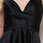 Cowl Neck Open V-Back Babydoll Satin Short Cocktail & Homecoming Dress ACBZ013S