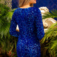 Long Sleeves V-Neck Zipper Back Short Cocktail & Homecoming Dress ACBZ029S