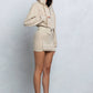 French terry zip-up hoodie and mini skirt set