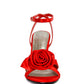CHAUMET Rose Bow Satin Heeled Sandals