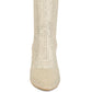 Fortunate Rhinestones Embellished Mesh Boots