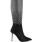 Orymple Shiny Rhinestone Studded Calf Boots