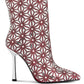 Precious Mirror Embellished High Ankle Boots