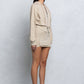French terry zip-up hoodie and mini skirt set