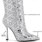 Precious Mirror Embellished High Ankle Boots