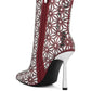 Precious Mirror Embellished High Ankle Boots