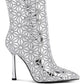 Precious Mirror Embellished High Ankle Boots