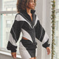Nylon & mesh contrast track suit top & mini skirt set