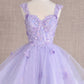 Butterfly Applique Sequin Mesh Babydoll w/ Sheer Straps Short Homecoming Dress GLGS3186