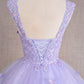 Butterfly Applique Sequin Mesh Babydoll w/ Sheer Straps Short Homecoming Dress GLGS3186