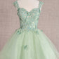 Butterfly Applique Sequin Mesh Babydoll w/ Sheer Straps Short Homecoming Dress GLGS3186