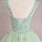 Butterfly Applique Sequin Mesh Babydoll w/ Sheer Straps Short Homecoming Dress GLGS3186