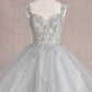 Butterfly Applique Sequin Mesh Babydoll w/ Sheer Straps Short Homecoming Dress GLGS3186