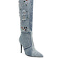 Cornik Multi Color Stones Denim Boots