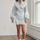 Nylon & mesh contrast track suit top & mini skirt set