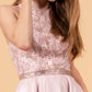 Sequin and Rhinestone Bodice Satin /w Side Pockets Short Homecoming Dress GLGS1603