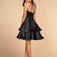 Sequin and Rhinestone Bodice Satin /w Side Pockets Short Homecoming Dress GLGS1603