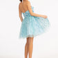3D Floral Applique Embellished Glitter Mesh Sweetheart Short Homecoming Dress GLGS1995