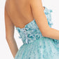 3D Floral Applique Embellished Glitter Mesh Sweetheart Short Homecoming Dress GLGS1995