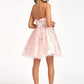 3D Floral Applique Embellished Glitter Mesh Sweetheart Short Homecoming Dress GLGS1995