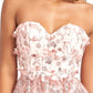 3D Floral Applique Embellished Glitter Mesh Sweetheart Short Homecoming Dress GLGS1995