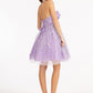 3D Floral Applique Embellished Glitter Mesh Sweetheart Short Homecoming Dress GLGS1995