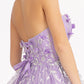 3D Floral Applique Embellished Glitter Mesh Sweetheart Short Homecoming Dress GLGS1995