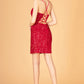 Ruched Bodice Velvet Bodycon w/ Leg Slit Short Homecoming Dress GLGS3087