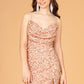 Ruched Bodice Velvet Bodycon w/ Leg Slit Short Homecoming Dress GLGS3087
