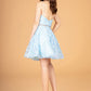 Mock Two-Piece Babydoll w/ 3D Flower Appliques Short Homecoming Dress GLGS3091