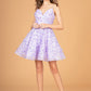 Mock Two-Piece Babydoll w/ 3D Flower Appliques Short Homecoming Dress GLGS3091