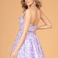 Mock Two-Piece Babydoll w/ 3D Flower Appliques Short Homecoming Dress GLGS3091
