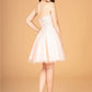 3D Flower Jewel Mesh Short Babydoll w/ Corset Back Short Homecoming Dress GLGS3094