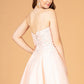 3D Flower Jewel Mesh Short Babydoll w/ Corset Back Short Homecoming Dress GLGS3094