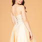 3D Flower Jewel Mesh Short Babydoll w/ Corset Back Short Homecoming Dress GLGS3094