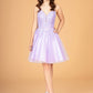 3D Flower Jewel Mesh Short Babydoll w/ Corset Back Short Homecoming Dress GLGS3094