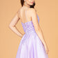 3D Flower Jewel Mesh Short Babydoll w/ Corset Back Short Homecoming Dress GLGS3094